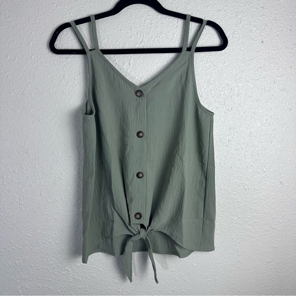 Gilli Olive Button-Down Camisole Size Large - Picture 1 of 5